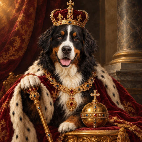 Custom Bernese Mountain Dog Portrait: a portrait made by PetFOMO from one photo