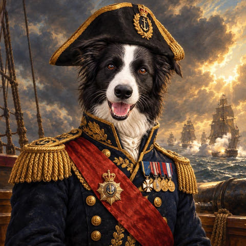 Custom Border Collie Portrait: a portrait made by PetFOMO from one photo