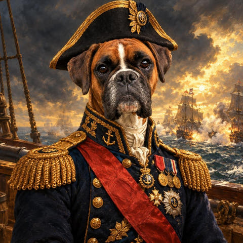 Custom Boxer Portrait: a portrait made by PetFOMO from one photo