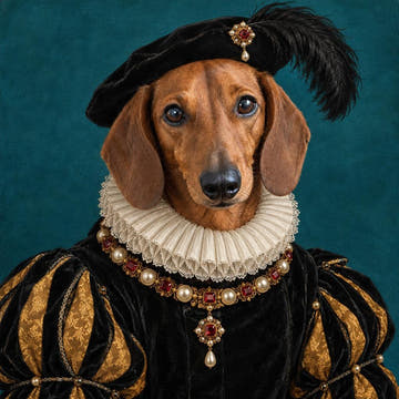 Dachshund in this portrait style
