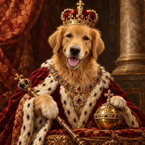 Custom Golden Retriever Portrait: a portrait made by PetFOMO from one photo