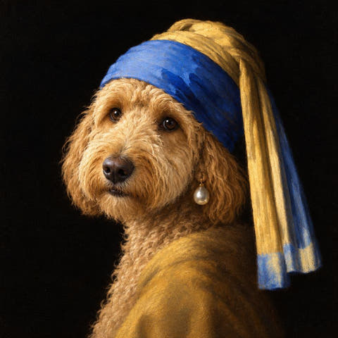 Custom Goldendoodle Portrait: a portrait made by PetFOMO from one photo