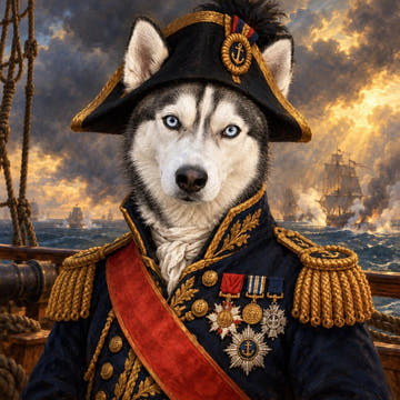 Husky in this portrait style