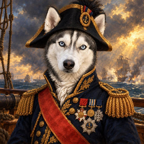 Custom Husky Portrait: a portrait made by PetFOMO from one photo