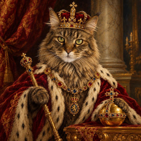 Custom Maine Coon Portrait: a portrait made by PetFOMO from one photo