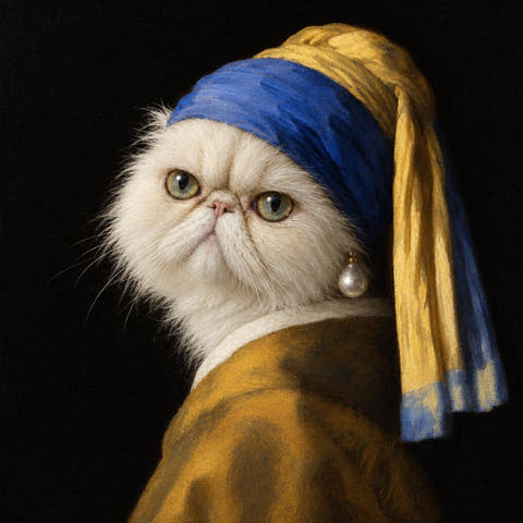 Custom Persian Portrait: a portrait made by PetFOMO from one photo