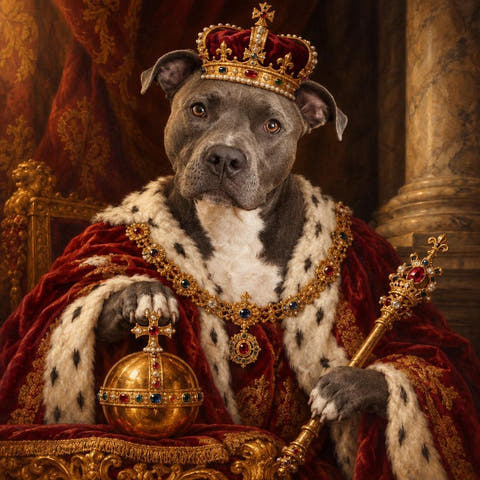 Custom Pit Bull Portrait: a portrait made by PetFOMO from one photo