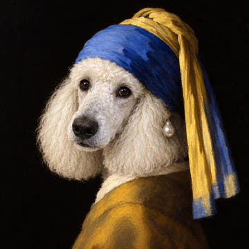 Poodle in this portrait style