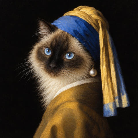 Custom Ragdoll Portrait: a portrait made by PetFOMO from one photo