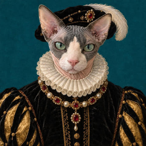 Custom Sphynx Portrait: a portrait made by PetFOMO from one photo