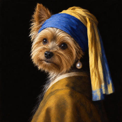 Custom Yorkshire Terrier Portrait: a portrait made by PetFOMO from one photo