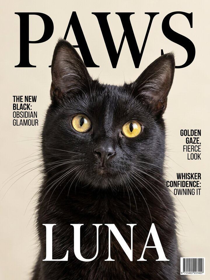 Example cat magazine cover starring Luna