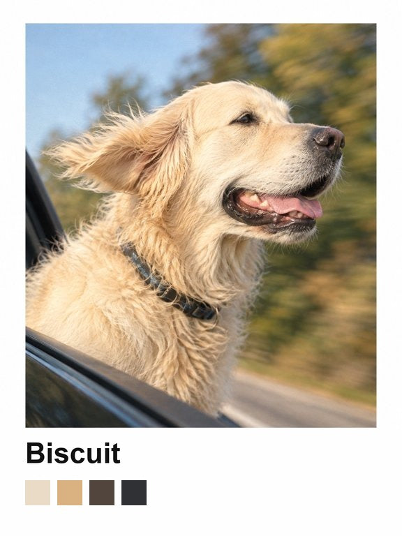 Name Card design with the pet name Biscuit