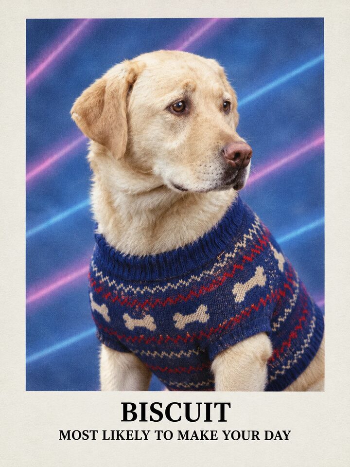 Example design with the pet name Biscuit: yearbook